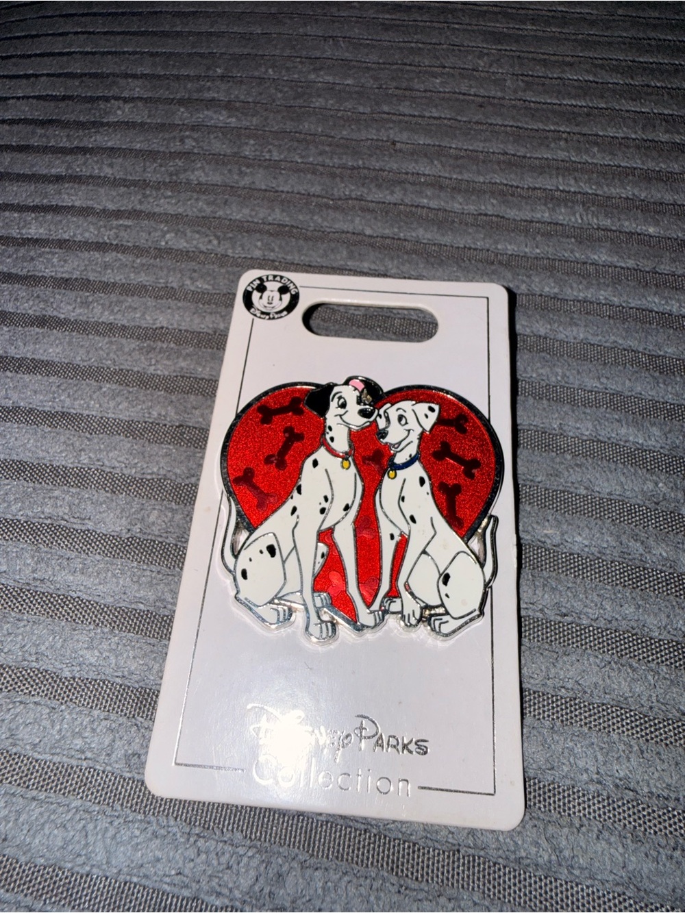 Disney Black Mickey Head Enamel Pin on Backing Card